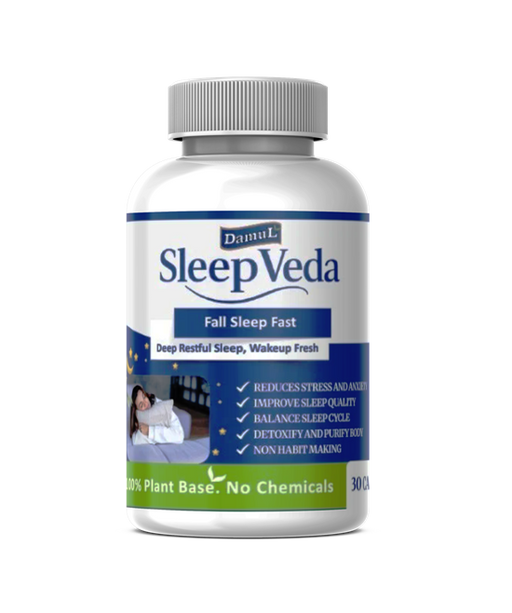 Sleepveda Ayurvedic Sleep Support Capsules – 100% Plant-Based Formula for Deep Sleep &amp; Anxiety Relief, 60 Capsules
